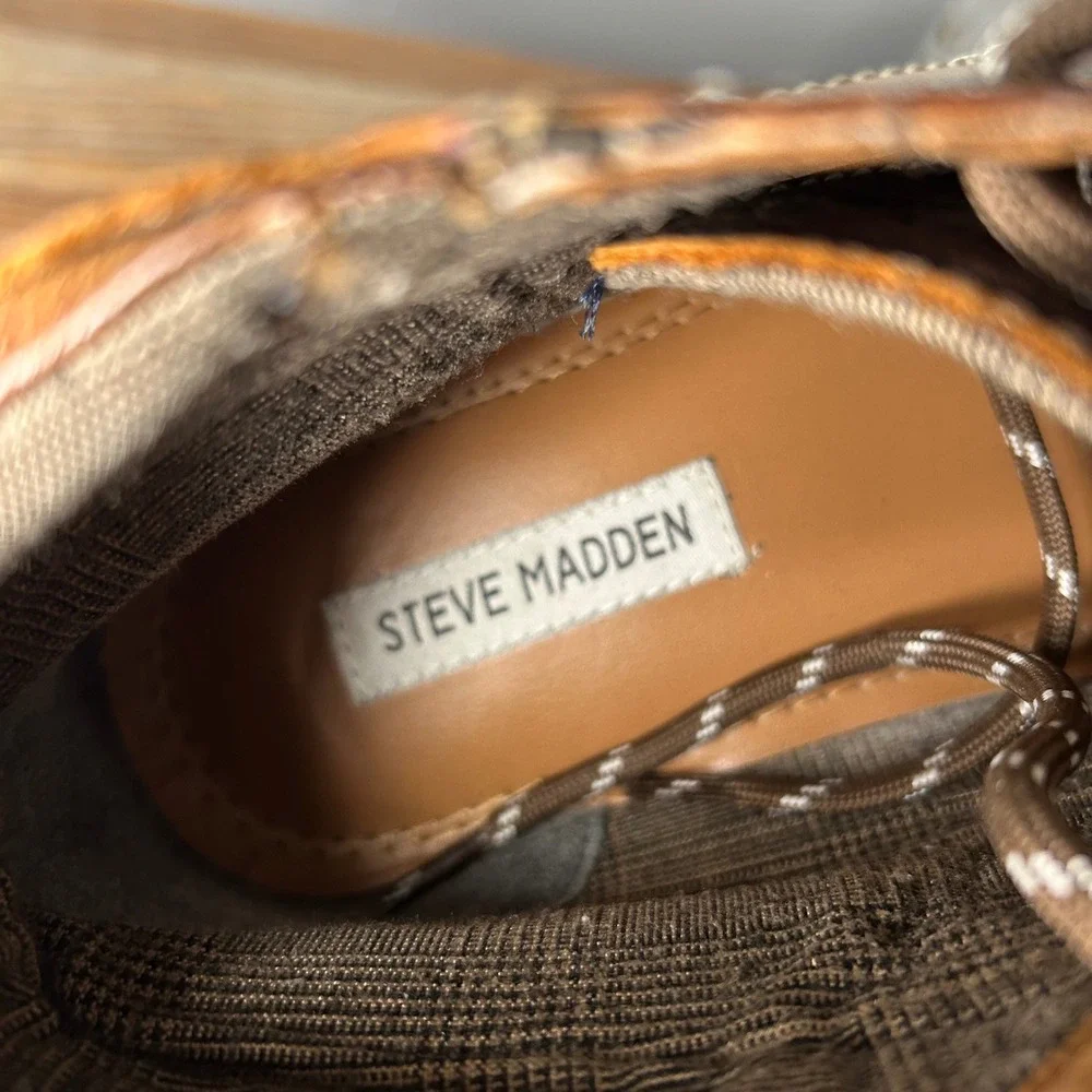 Steve Madden Newcomb Cognac Leather Lace‎ Up Ankle Boots Men Size 9